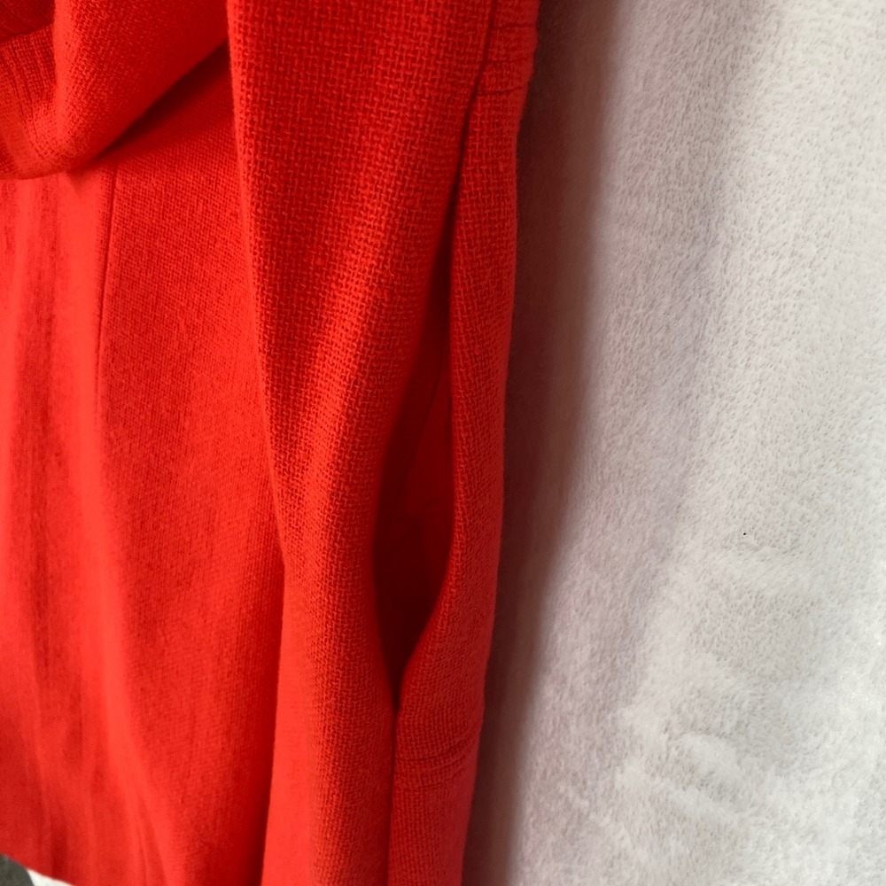 Vintage Wool Blend Coat Bold Orange Double Breasted‎ Retro Silk Lined Medium - Picture 5 of 7